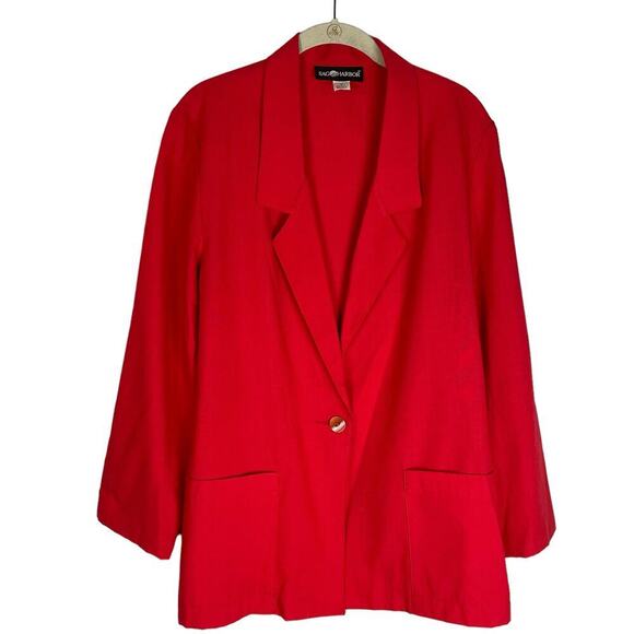Sag Harbor Vintage red blazer single button closure pockets - Picture 1 of 6